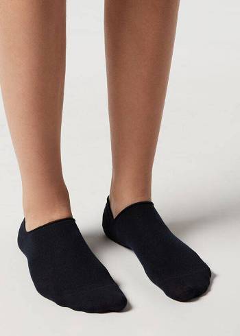 Calzedonia Baumwoll No-Show Socken Damen Blau | CH1913KI