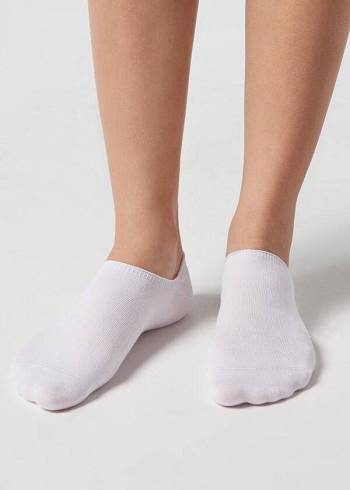 Calzedonia Baumwoll No-Show cobey Socken Damen Weiß | CH1908DN