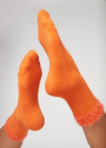 Calzedonia Cashmere Kurzes with Soft Trim Socken Damen Orange | CH1832GL