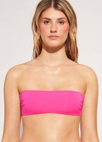 Calzedonia Gepolstert Bandeau Indonesia Eco rosa Bikinioberteile Damen Rosa | CH2386KI