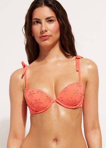 Calzedonia Gepolstert Push-Up Corfù Bikinioberteile Damen Koralle Orange | CH2341AP