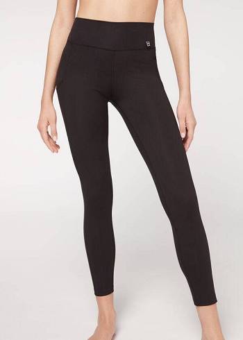 Calzedonia Soft Touch Turn Leggings Damen Schwarz | CH1501CE