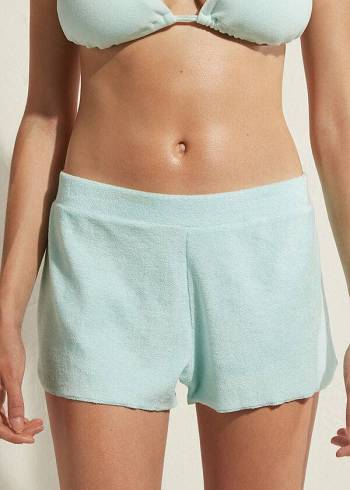 Calzedonia Terrycloth Shorts Cover-Ups Damen Blau | CH2042JJ